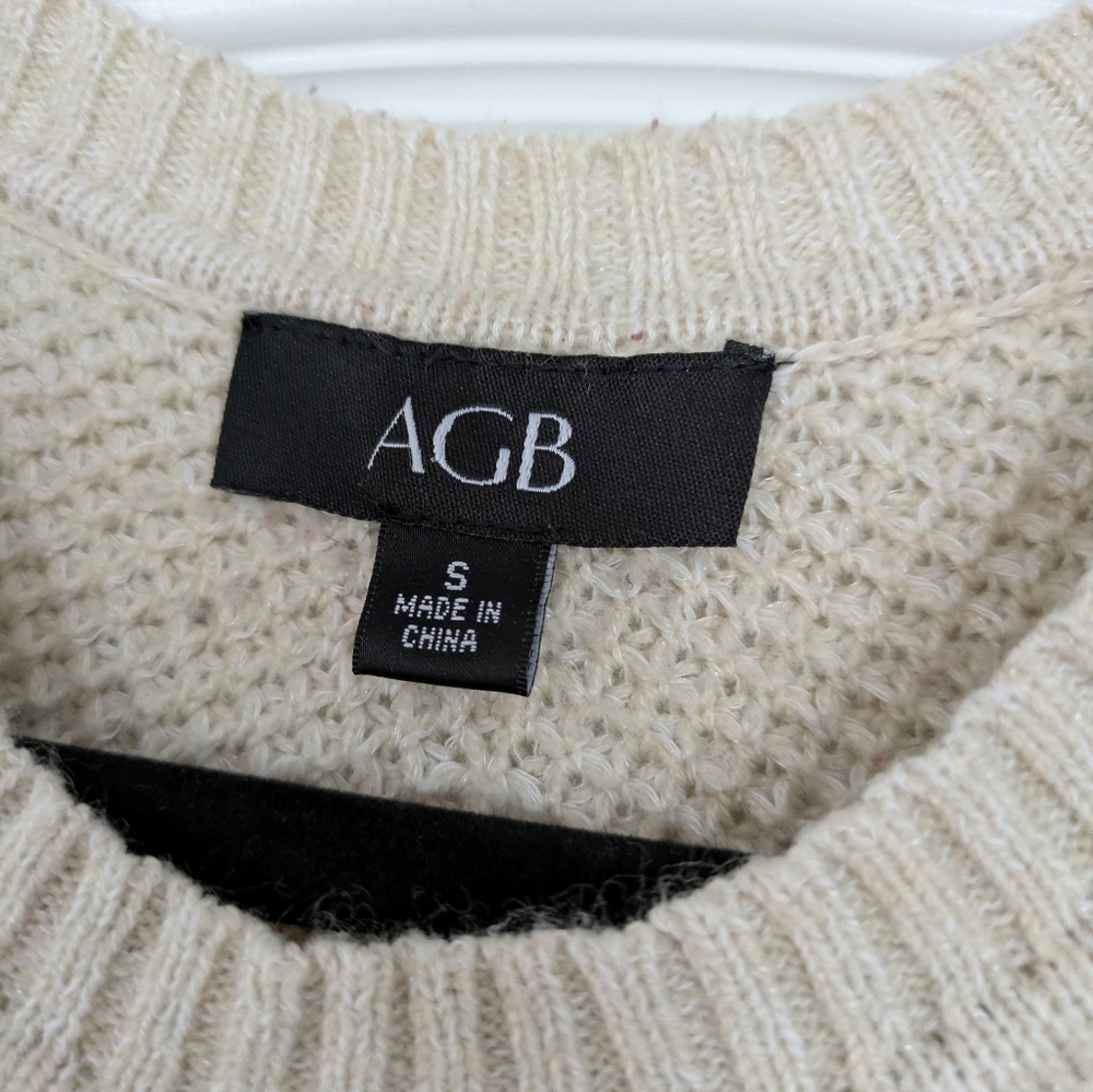 AGB Sweater Womens S Neutral Ombre Chevron Classic‎ Cozy Flattering - Picture 2 of 5